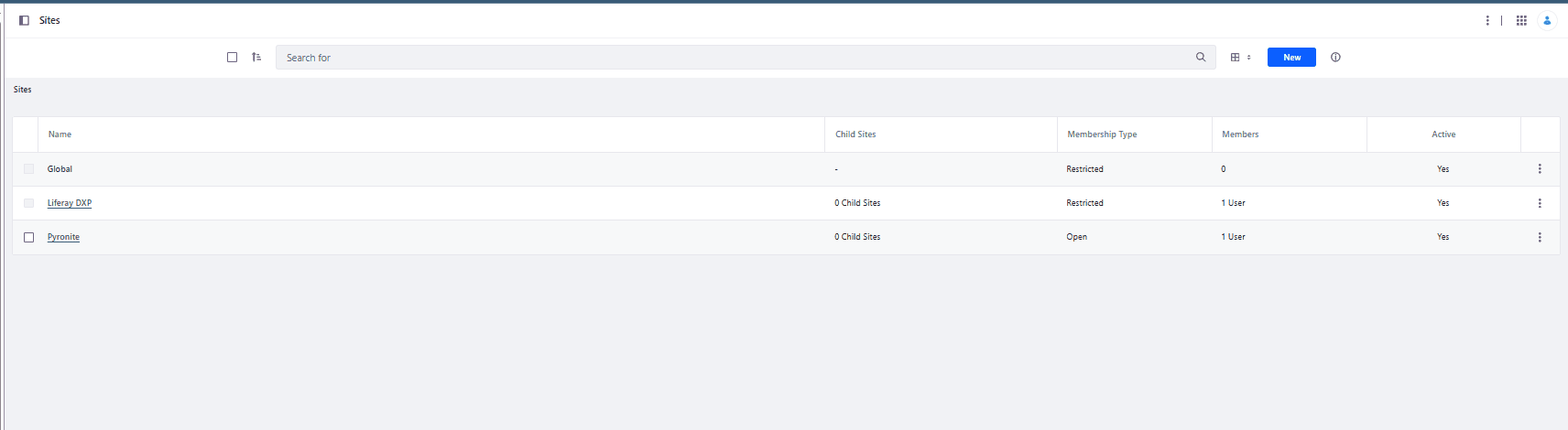 Site successfully created in Liferay