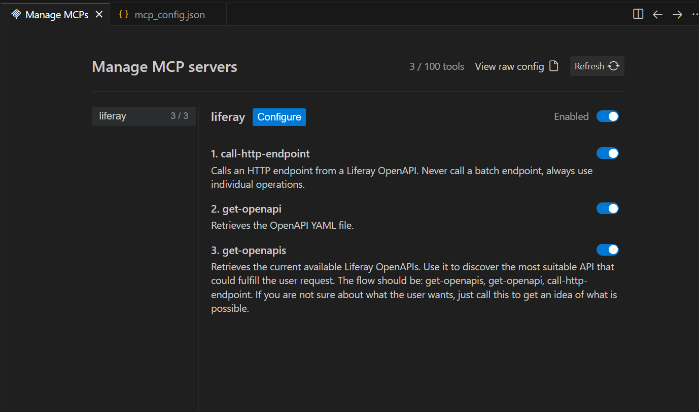 Completed MCP Liferay Configuration