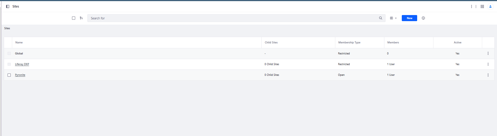 Site successfully created in Liferay